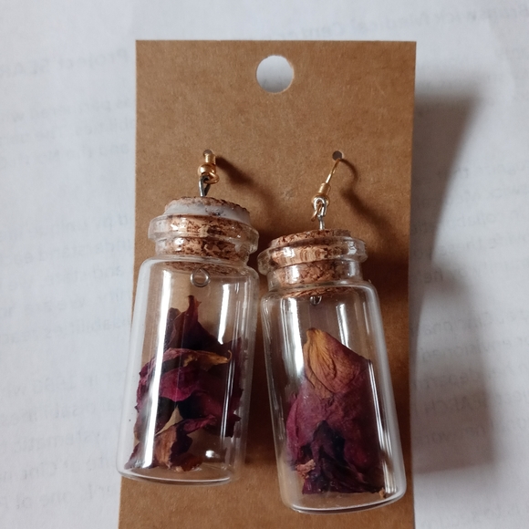 Hand Crafted Jewelry - Handmade mini jar earrings